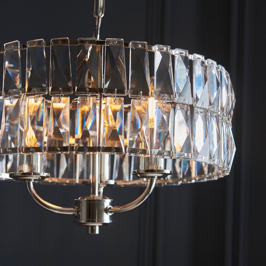 Endon 104466 - Żyrandol na łańcuchu CLIFTON 3xE14/6W/230V chrom błyszczący/przezroczysty śr. 38,5 cm