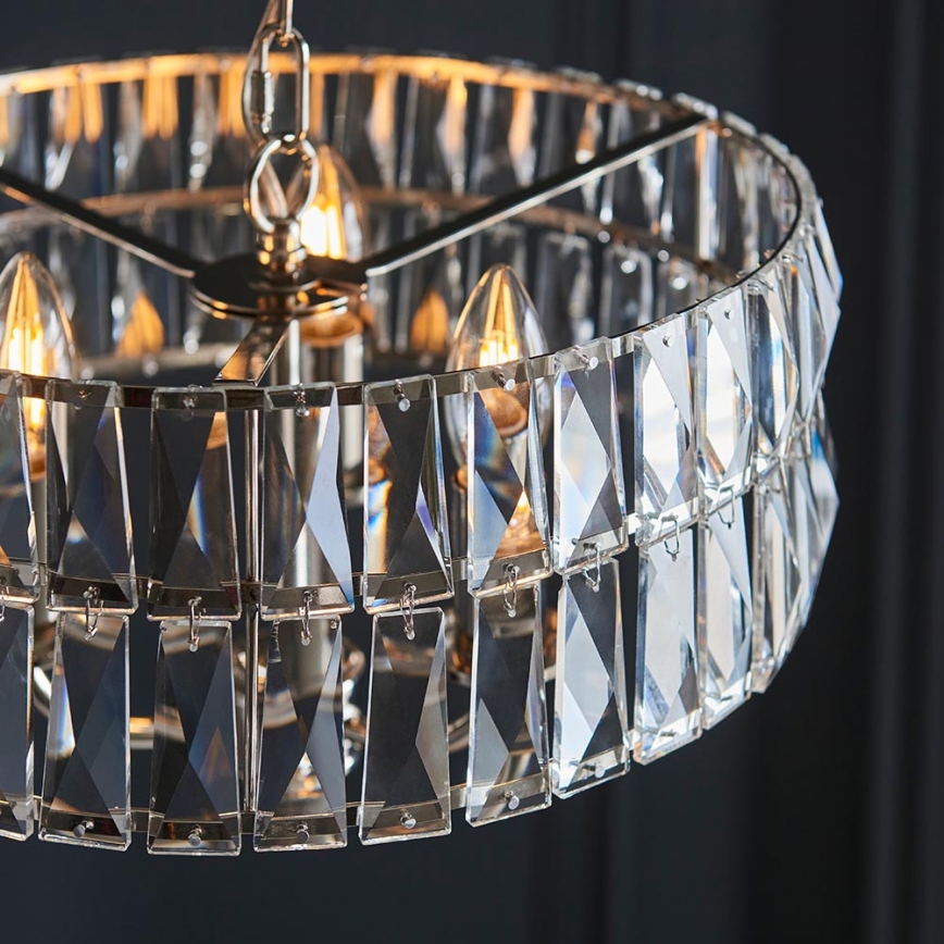 Endon 104466 - Żyrandol na łańcuchu CLIFTON 3xE14/6W/230V chrom błyszczący/przezroczysty śr. 38,5 cm