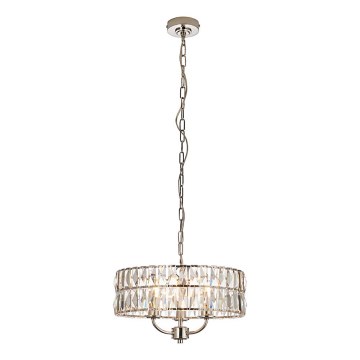 Endon 104466 - Żyrandol na łańcuchu CLIFTON 3xE14/6W/230V chrom błyszczący/przezroczysty śr. 38,5 cm