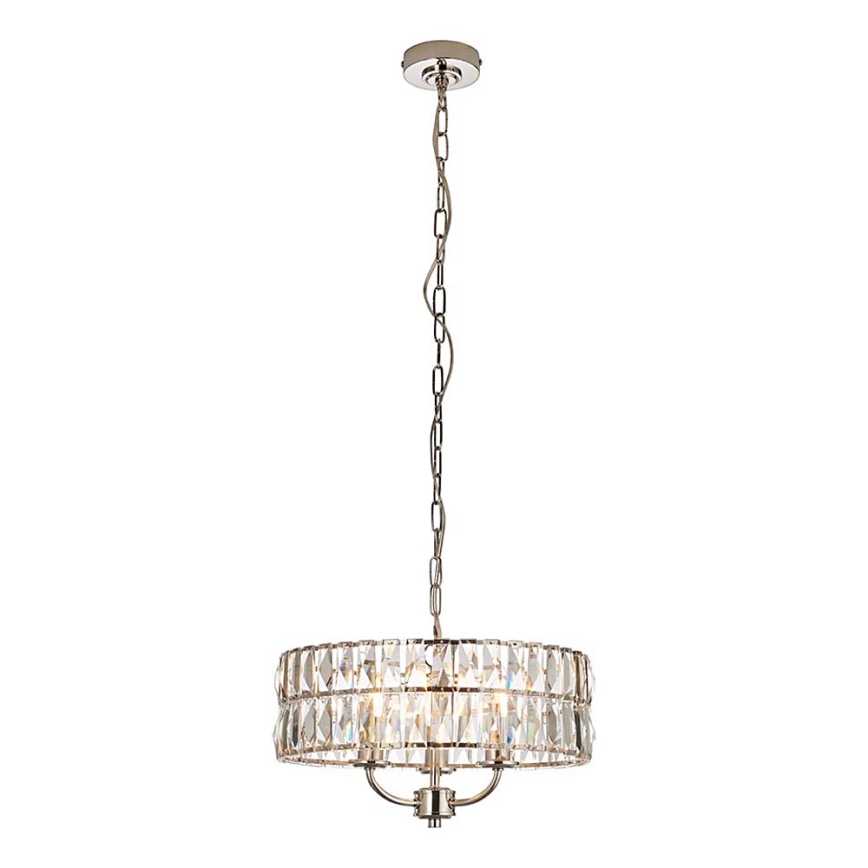 Endon 104466 - Żyrandol na łańcuchu CLIFTON 3xE14/6W/230V chrom błyszczący/przezroczysty śr. 38,5 cm