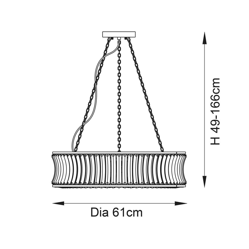 Endon 104528 - Żyrandol na łańcuchu 6xE14/6W/230V chrom błyszczący