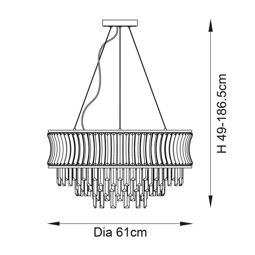 Endon 104530 - Żyrandol na łańcuchu 9xE14/6W/230V błyszczący chrom