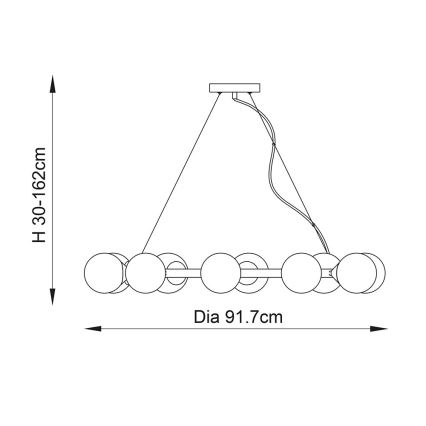Endon 106008 - Żyrandol na lince OTIS 10xG9/3W/230V złoty