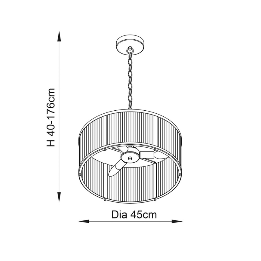 Endon 106282 - Żyrandol na łańcuchu RIDGETON 3xE14/6W/230V mosiężny