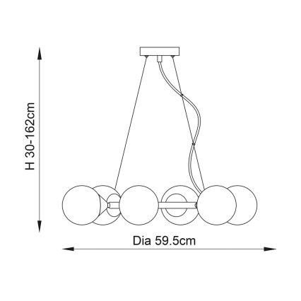 Endon 106390 - Żyrandol na lince OTIS 6xG9/3W/230V złoty