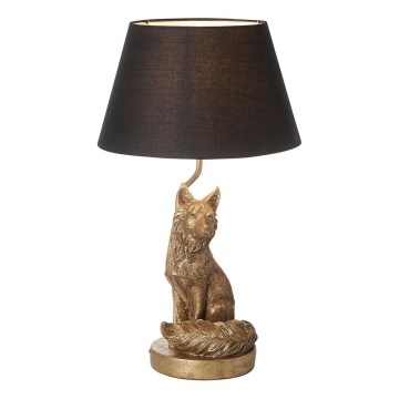 Endon 106796 - Lampa stołowa FOX 1xE14/6W/230V czarny/mosiądz