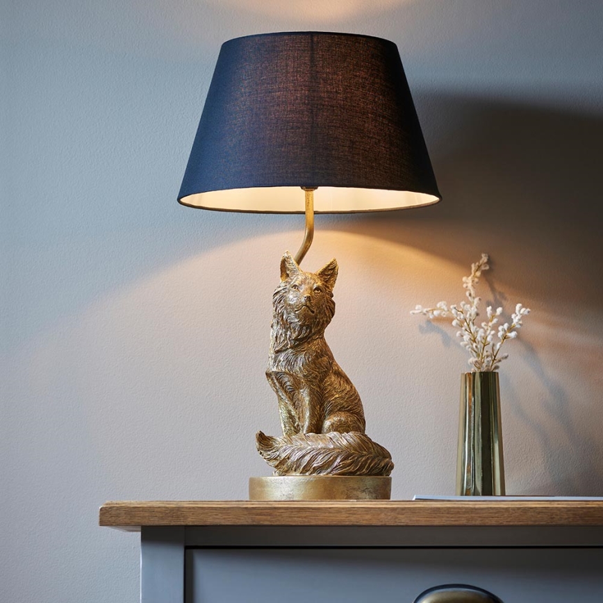Endon 106796 - Lampa stołowa FOX 1xE14/6W/230V czarny/mosiądz
