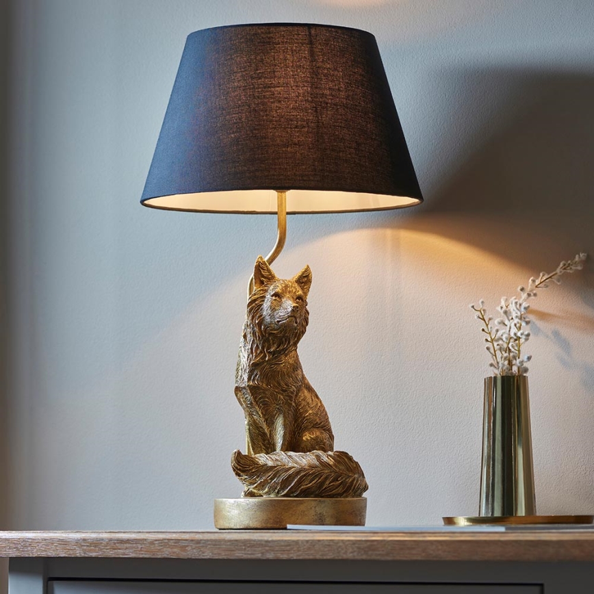 Endon 106796 - Lampa stołowa FOX 1xE14/6W/230V czarny/mosiądz