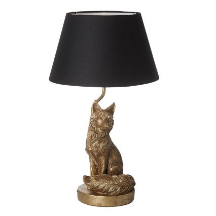 Endon 106796 - Lampa stołowa FOX 1xE14/6W/230V czarny/mosiądz