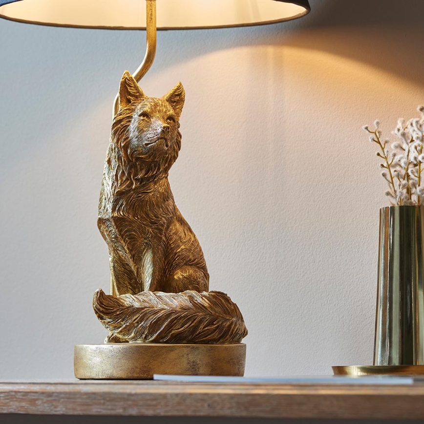 Endon 106796 - Lampa stołowa FOX 1xE14/6W/230V czarny/mosiądz
