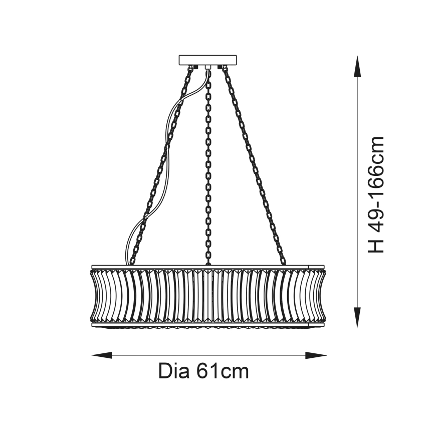 Endon 106811 - Żyrandol na łańcuchu 6xE14/6W/230V złoty
