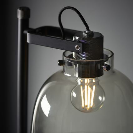 Endon 107013 - Lampa podłogowa URBAN 1xE27/10W/230V czarna/dym