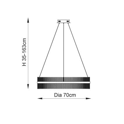 Endon 107108 - Żyrandol LED na lince LED/56W/230V 3000K chrom błyszczący