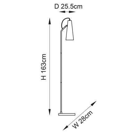 Endon 107528 - Lampa stojąca KARNA 1xE27/10W/230V mosiądz
