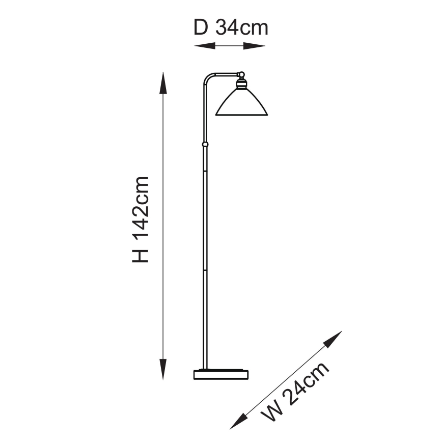 Endon 107609 - Lampa podłogowa 1xE27/10W/230V mosiądz