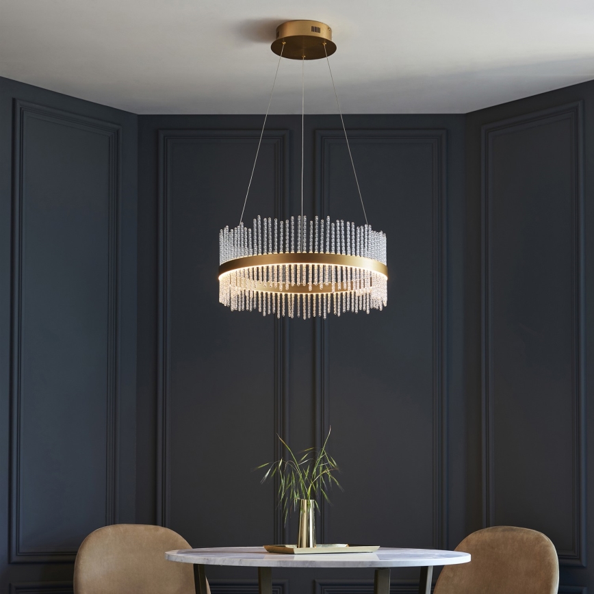 Endon 107671 - LED Żyrandol ściemnialny na lince ADRIEL LED/41W/230V 3000K śr. 51 cm złoty/przezroczysty