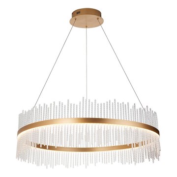 Endon 107672 - LED ściemnialny żyrandol na lince ADRIEL LED/83W/230V 3000K śr. 89 cm złoty/przezroczysty