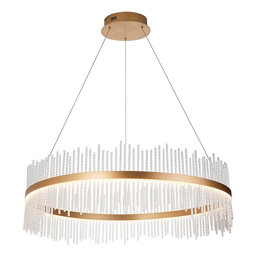 Endon 107672 - LED ściemnialny żyrandol na lince ADRIEL LED/83W/230V 3000K śr. 89 cm złoty/przezroczysty