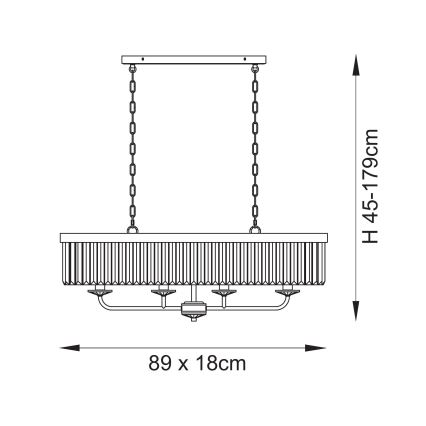 Endon 109058 - Żyrandol na łańcuchu 4xE14/6W/230V chrom błyszczący