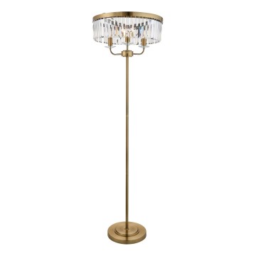 Endon 110644 - Lampa podłogowa CHESTERFIELD 3xE14/6W/230V mosiądz
