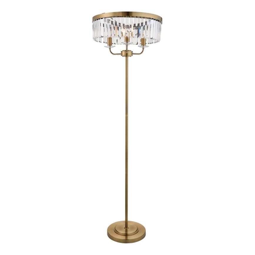 Endon 110644 - Lampa podłogowa CHESTERFIELD 3xE14/6W/230V mosiądz