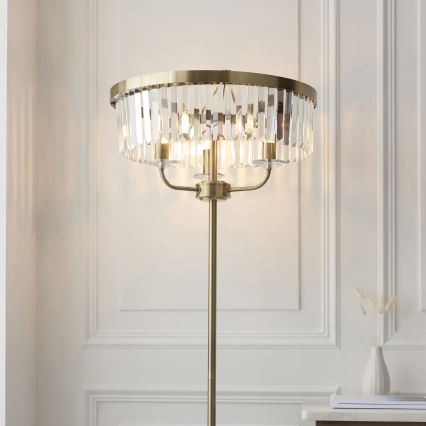 Endon 110644 - Lampa podłogowa CHESTERFIELD 3xE14/6W/230V mosiądz