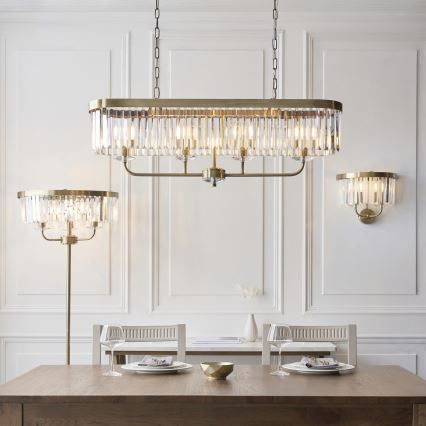 Endon 110644 - Lampa podłogowa CHESTERFIELD 3xE14/6W/230V mosiądz