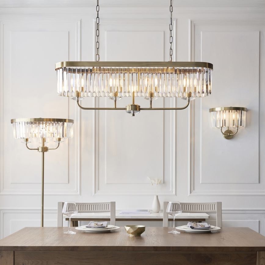 Endon 110644 - Lampa podłogowa CHESTERFIELD 3xE14/6W/230V mosiądz