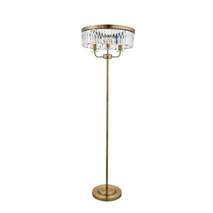 Endon 110644 - Lampa podłogowa CHESTERFIELD 3xE14/6W/230V mosiądz