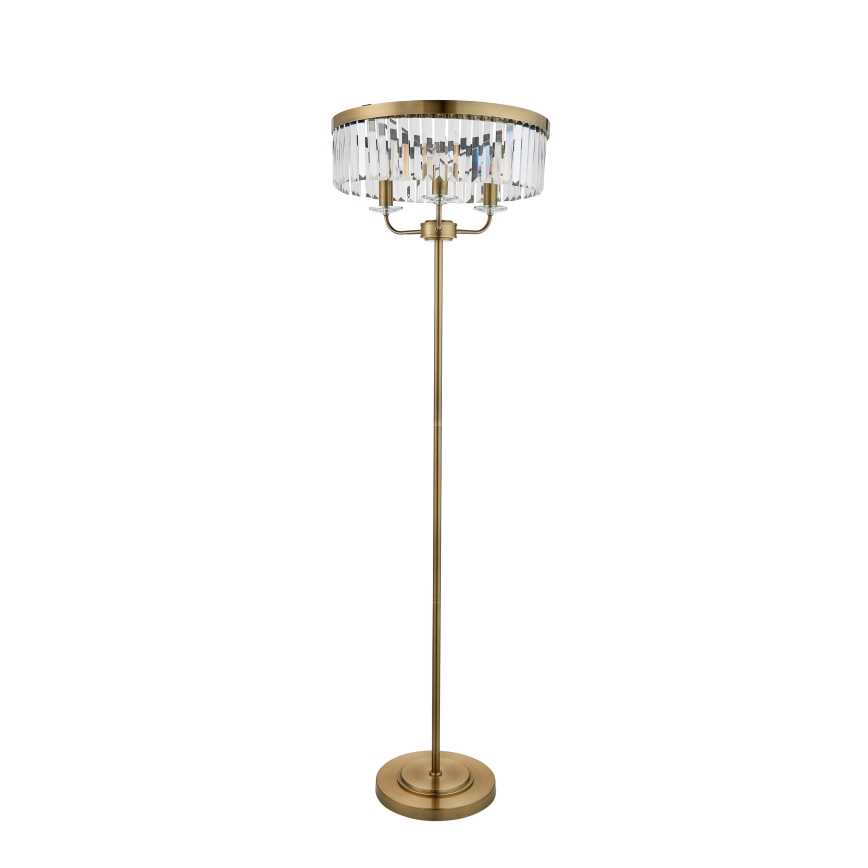 Endon 110644 - Lampa podłogowa CHESTERFIELD 3xE14/6W/230V mosiądz