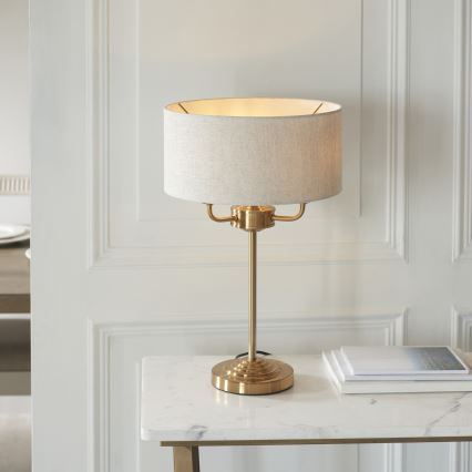 Endon 110721 - Lampa stołowa HIGHCLERE 3xE14/18W/230V beżowa/mosiądz