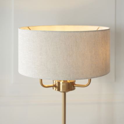 Endon 110721 - Lampa stołowa HIGHCLERE 3xE14/18W/230V beżowa/mosiądz