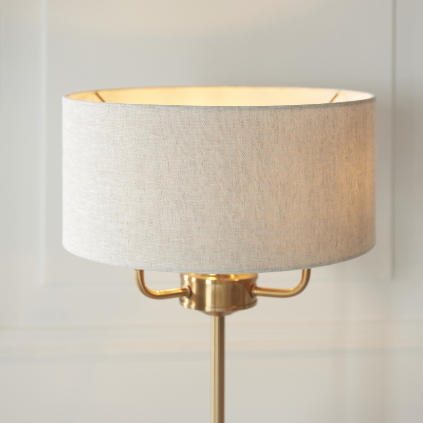 Endon 110721 - Lampa stołowa HIGHCLERE 3xE14/18W/230V beżowa/mosiądz