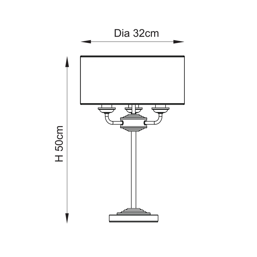 Endon 110721 - Lampa stołowa HIGHCLERE 3xE14/18W/230V beżowa/mosiądz