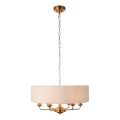Endon 110722 - Żyrandol na łańcuchu HIGHCLERE 6xE14/6W/230V beżowy/mosiądz śr. 55 cm