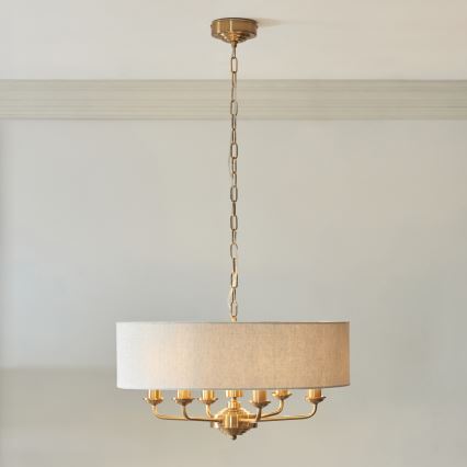 Endon 110722 - Żyrandol na łańcuchu HIGHCLERE 6xE14/6W/230V beżowy/mosiądz śr. 55 cm