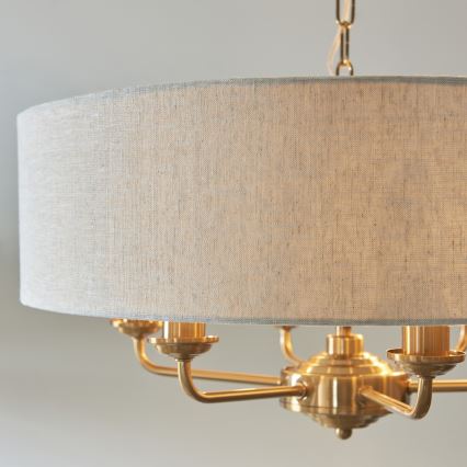 Endon 110722 - Żyrandol na łańcuchu HIGHCLERE 6xE14/6W/230V beżowy/mosiądz śr. 55 cm