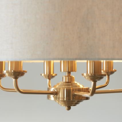 Endon 110722 - Żyrandol na łańcuchu HIGHCLERE 6xE14/6W/230V beżowy/mosiądz śr. 55 cm