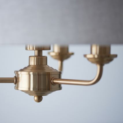 Endon 110723 - Żyrandol na łańcuchu HIGHCLERE 3xE14/40W/230V beżowy/mosiądz
