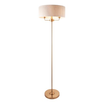 Endon 110724 - Lampa podłogowa HIGHCLERE 1xE14/40W/230V beżowy/mosiądz