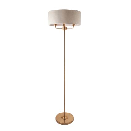 Endon 110724 - Lampa podłogowa HIGHCLERE 1xE14/40W/230V beżowy/mosiądz