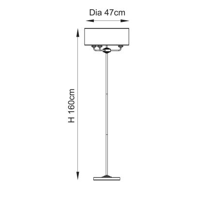 Endon 110724 - Lampa podłogowa HIGHCLERE 1xE14/40W/230V beżowy/mosiądz