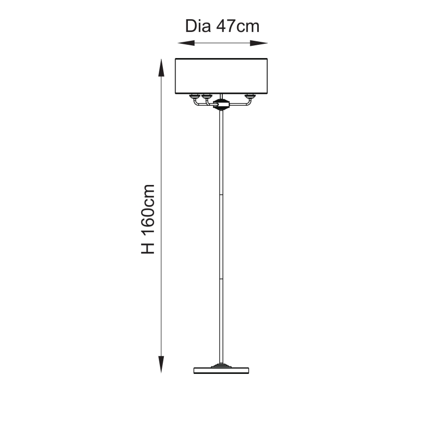 Endon 110724 - Lampa podłogowa HIGHCLERE 1xE14/40W/230V beżowy/mosiądz