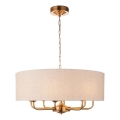 Endon 110727 - Żyrandol na łańcuchu HIGHCLERE 8xE14/40W/230V beżowy/mosiężny śr. 70 cm
