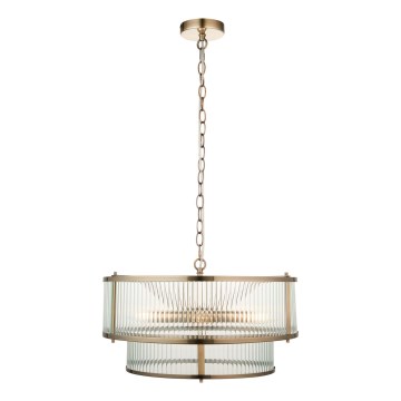 Endon 110944 - Żyrandol na łańcuchu RIDGETON 5xE14/6W/230V mosiądz