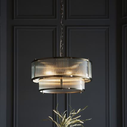 Endon 110944 - Żyrandol na łańcuchu RIDGETON 5xE14/6W/230V mosiądz