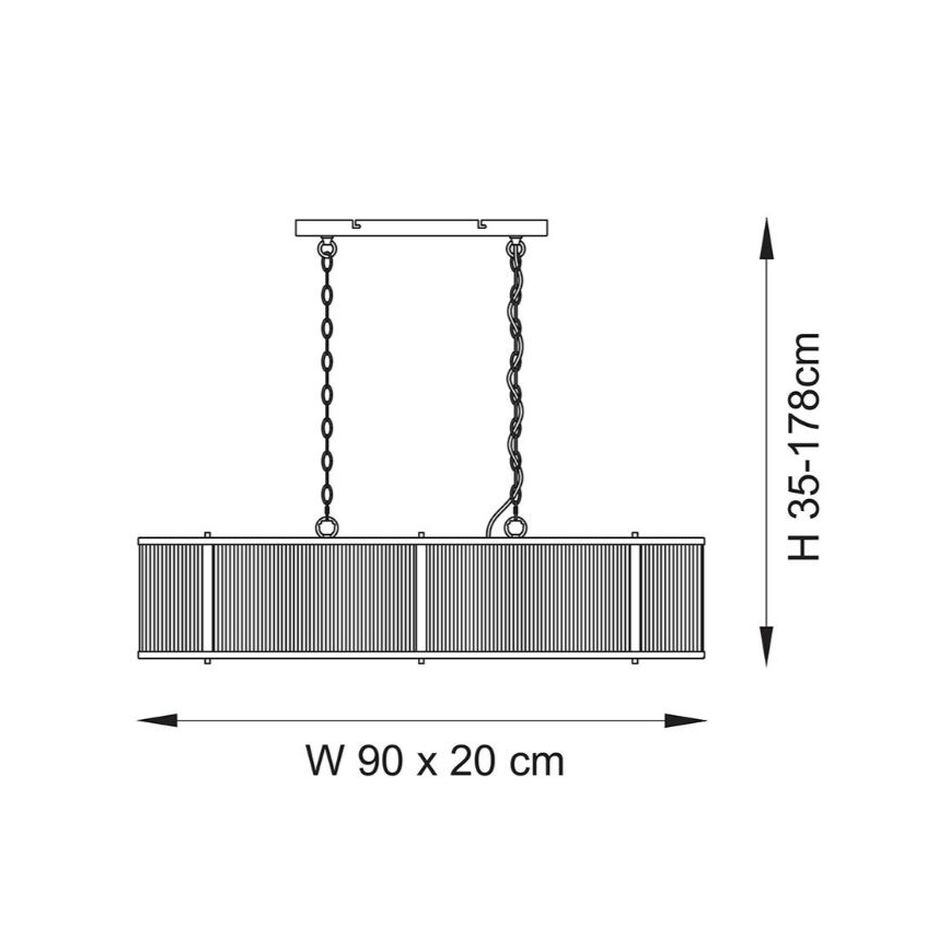 Endon 110945 - Żyrandol na łańcuchu RIDGETON 4xE14/6W/230V mosiądz/przezroczysty