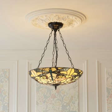 Endon 111869 - Żyrandol na łańcuchu Tiffany ASHTON 3xE27/10W/230V śr. 45 cm