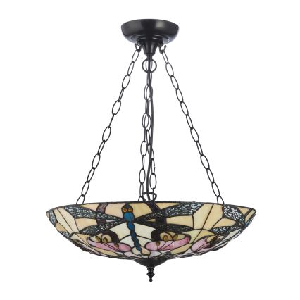 Endon 111869 - Żyrandol na łańcuchu Tiffany ASHTON 3xE27/10W/230V śr. 45 cm