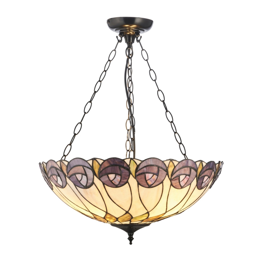 Endon 111872 - Żyrandol na łańcuchu Tiffany HUTCHINSON 3xE27/60W/230V śr. 50 cm